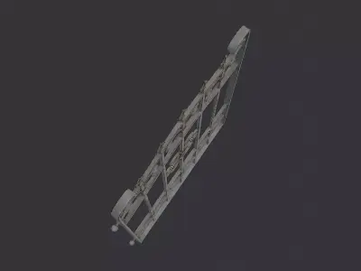 Crypt Gate Ironwork with Ornate Scrolls Low-poly 3D model