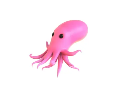 Cartoon Octopus v001 3D model