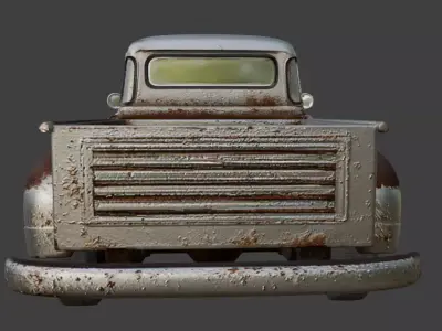 Vintage Rusty Pickup Truck 3D Model 3D model 33