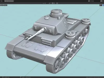Panzerkampfwagen III Tank Base Mesh  Low-poly 3D model