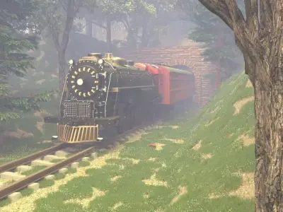 Foggy Mountain Railway Tunnel - Complete 3ds Max Environment 3D model