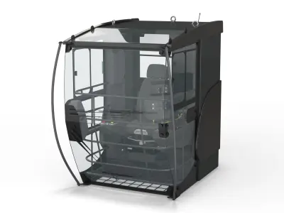 Tower Crane Cabin Black 3D model