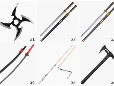 Various PBR weapons 3D Model Pack