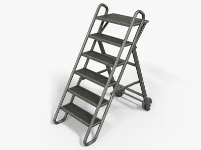 Step Stool With Tools Low-poly 3D model