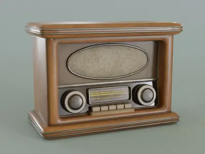 Vintage Radio Low-poly 3D model