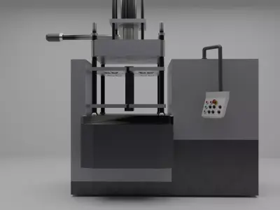 Industrial rubber shoe sole injection machine Low-poly 3D model