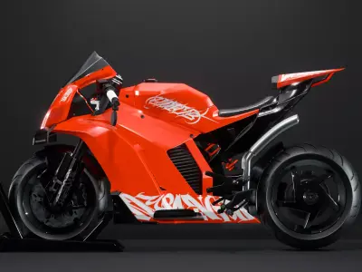 Futuristic Sport Racing Motorcycle 3D model
