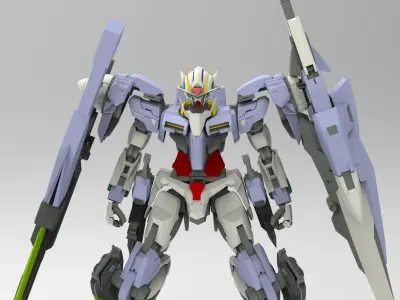 gundam 007 with swords 3D model