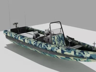Military Patrolling Boat Low-poly 3D model