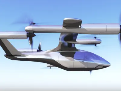 hyundai uber fly taxi concept  rigged  animated  high poly  3D model