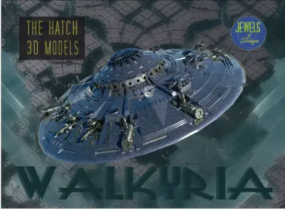 Dieselpunk airship The Walkyria 3D model