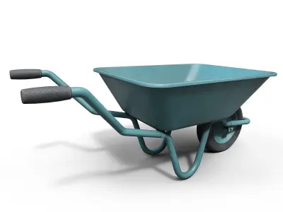 Wheel Barrow Low-poly 3D model order