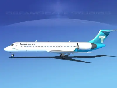Boeing 717-200 Trans America 3D model