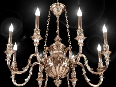 classical brass chandelier 3D model
