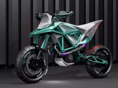 Futuristic Electric Dirt Bike 3D model