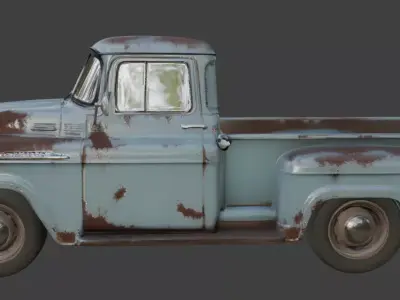Vintage Rusty Pickup Truck 3D Model 3D model 19