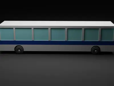 Low Poly Cartoon Bus  Free low-poly 3D model