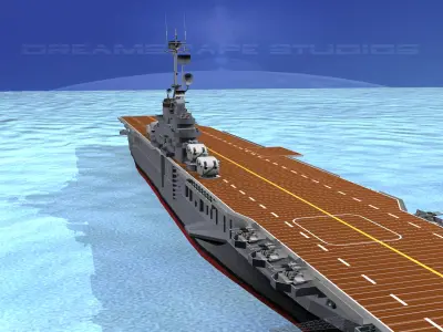 Ticonderoga Class Carrier CV-21 USS Boxer 3D model