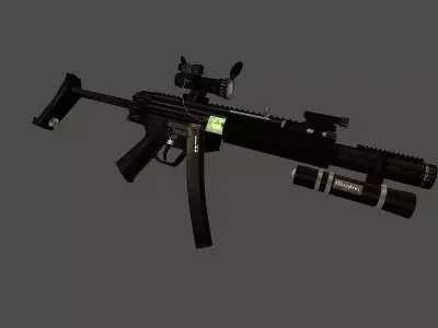 Near Future SMG MP5 lowpoly Low-poly 3D model