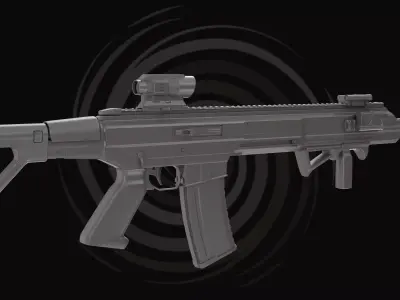 3D Modern Assault Rifle Model 3D model