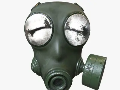 Gas Mask Low-poly 3D model 4