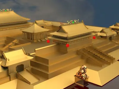 Chinese ancient Tiananmen Beijing Forbidden City  3D model