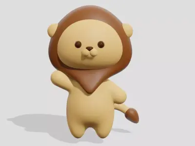 Cute little lion  3D model