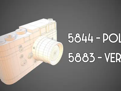 VINTAGE CAMERA SEMI REALISTIC STYLIZED Low-poly 3D model
