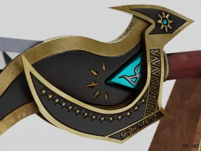 DA W1 04 Eshiel - Double Saber Low-poly 3D model