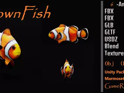 Clownfish Nemo Free low-poly 3D model