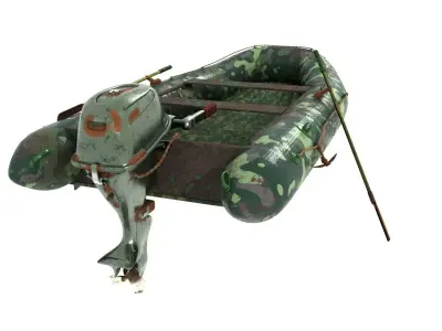 Inflatable Boat 3D model Textured