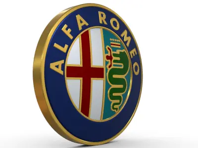 alfa romeo logo 3D model by 3dlogoman