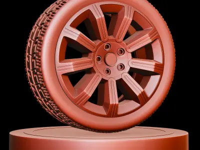 High-Detail Realistic Wheel Concept Design - 4K Textures Low-poly 3D model