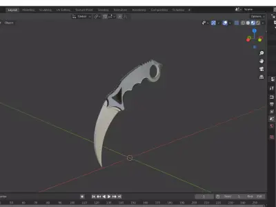 Simple Karambit Knife Free 3D model