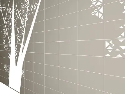Perforated facade panels Low-poly 3D model