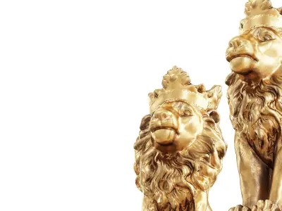 Lion with a crown on his head 3D model purchase