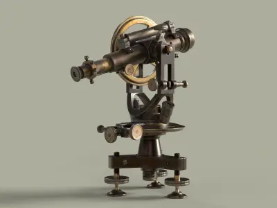Theodolite PBR Game-Ready Low-poly 3D model