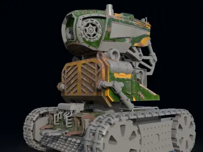 Military Cannon Robot GF32 3D model