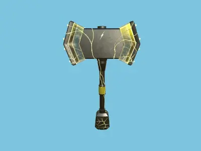 Medieval War Hammer 06 Thunder Elemental - Fantasy Weaponry Low-poly 3D model