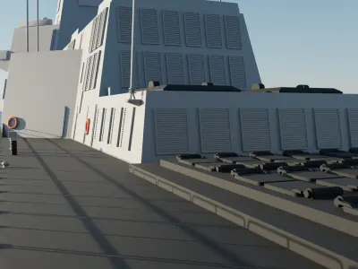 Chinese navy Type 055 nanchang Destroyer Low-poly 3D model