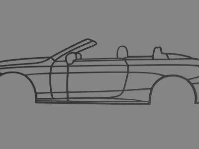 Mercedes Benz CLE Cabrio Wall Silhouette 3D print model