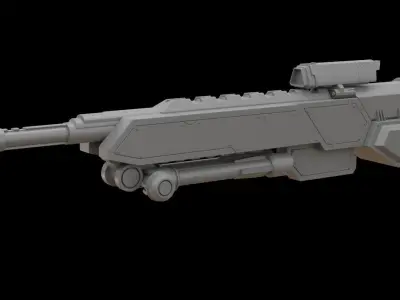 Mecha hard surface sniper rifle 3D model purchase