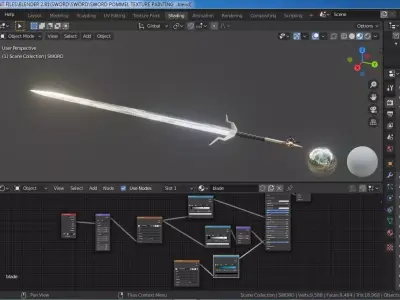 THE SWORD computer screen showing 3D model