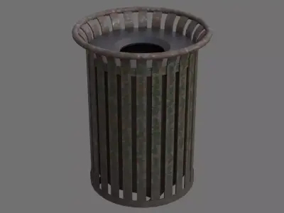 Dustbin 4C Low-poly 3D model