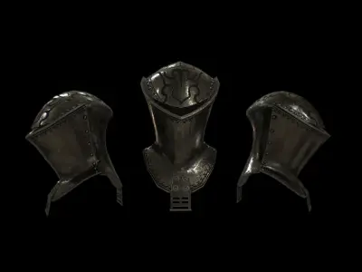 HIE Medieval Knight Helmet D190108 Low-poly 3D model