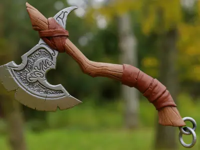 Fantasy Tribal Axe - Stylized Low-Poly Game Weapon Low-poly 3D model
