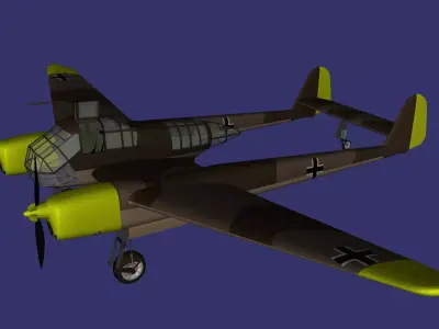 Focke-Wulf Fw 189 Uhu Low-poly 3D model