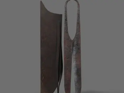 Rusty Forged Scissors  Free low-poly 3D model