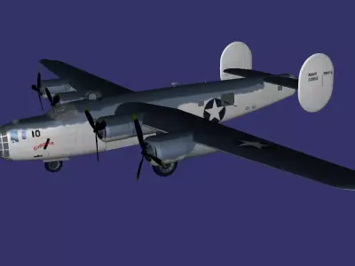 Consolidated B-24 Liberator Free low-poly 3D model