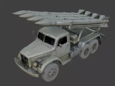 WWII Rocket Launcher Vehicle 3D Model Low-poly 3D model